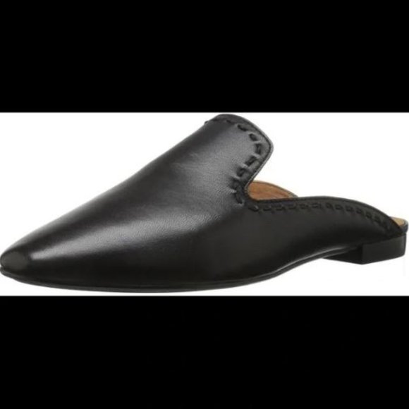 Frye Leather Slip on Slides Flat Heel Mules Black 6.5 - Picture 6 of 6